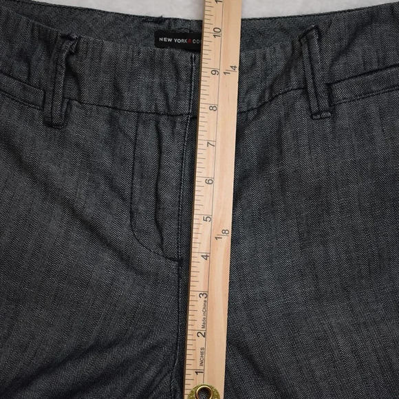 New York & Company Sz 8 Wide Leg Mid Rise Dark Wash Denim Pants 100% Cotton Y2K - Picture 13 of 15